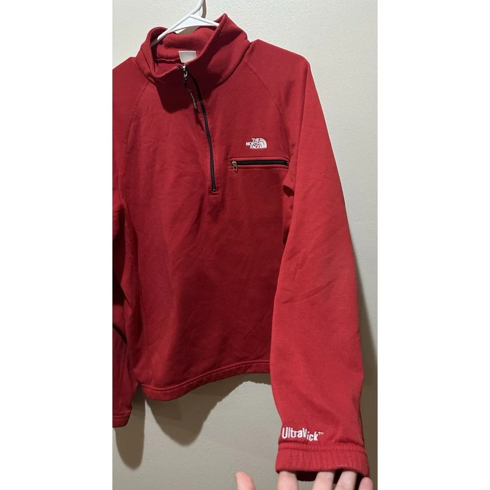 The North Face Men's Made In The USA Ultrawick Quarter Zip Pullover Size M - Red